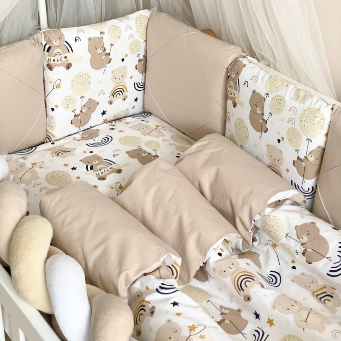 Set lenjerie Patut Bebe Copii 7 piese Ursulet de plus (7)
